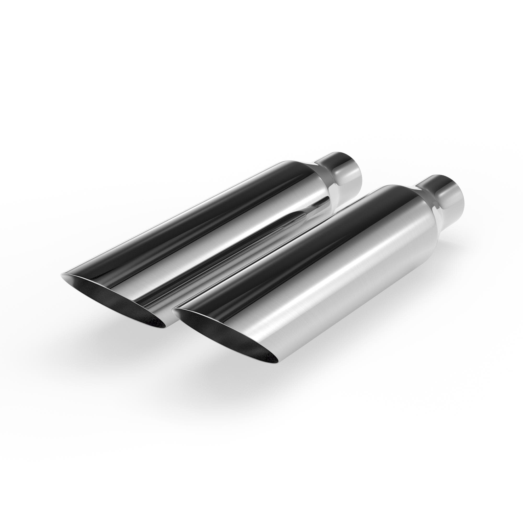 Richeer 2pcs 2.5 to 4 inch Exhaust Tip, 2 1/2" Inlet 4" Outlet 18" Overall Length Stainless Steel Exhaust Tip Universal for Vehicles with 2.5" O.D. Tailpipe, Weld On