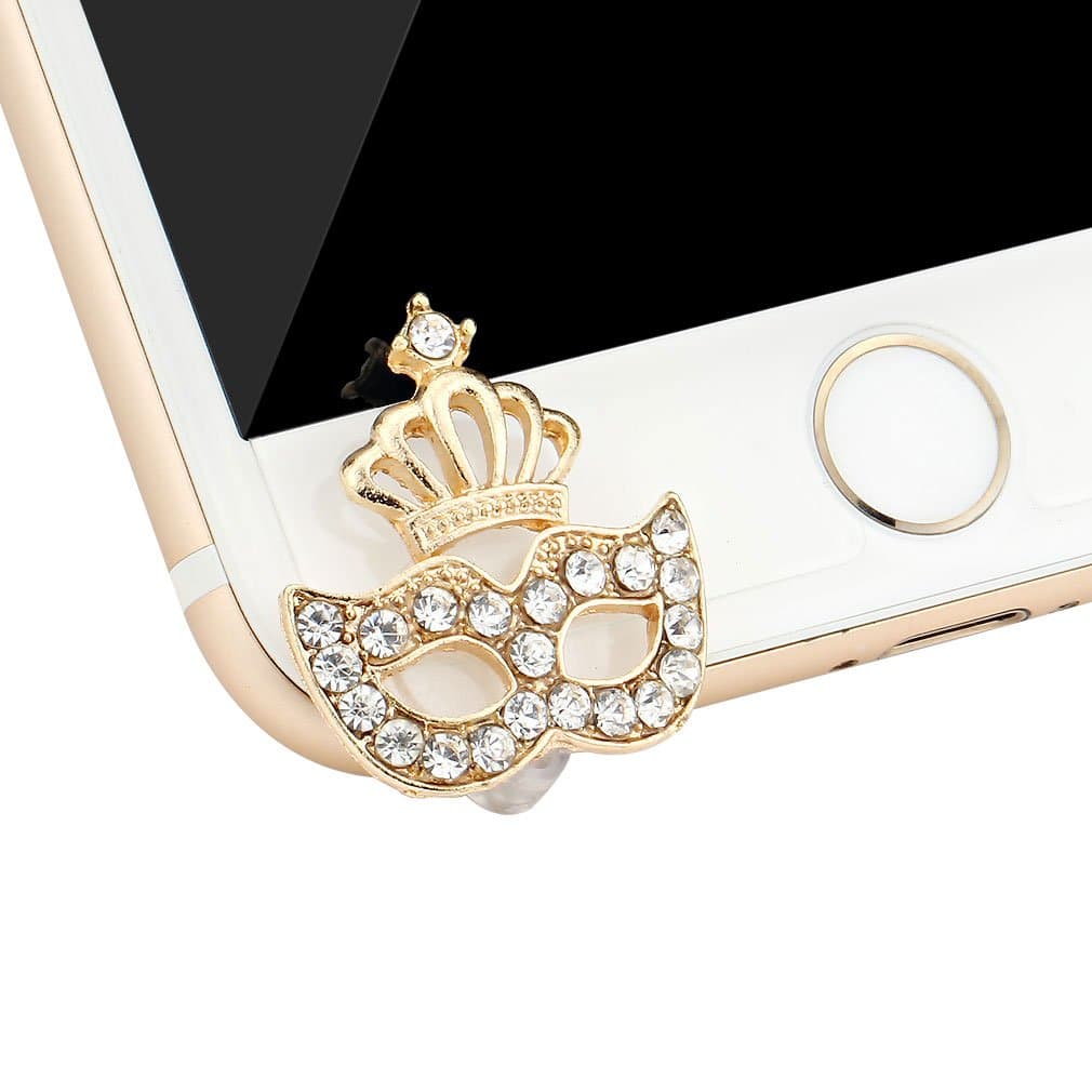 Generic Crystal Rhinestone Cellphone Charms Anti Dust Plug for iphone Samsung (Mask)