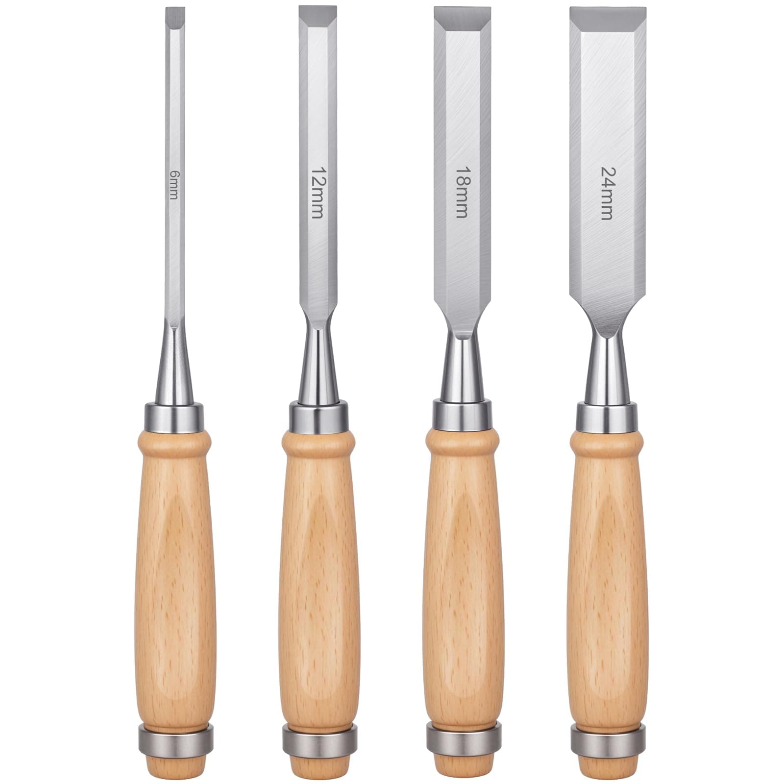 4 Piece Wood Chisel, Professional Wood Woodworking Tools Set,Bevel Edge Chisel Set