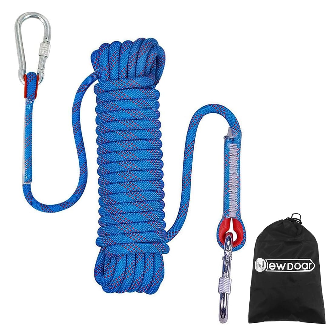 NewDoar Static Climbing Rope 10mm(3/8in) Accessory Cord Equipment Escape Rope Ice Climbing Equipment Fire Rescue Rope(Blue/33ft/10M)