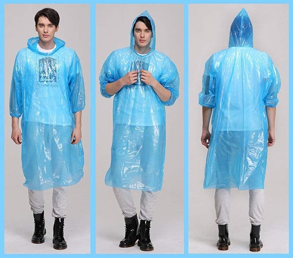 Gopani Easy to Carry Emergency Waterproof Rain Poncho with Drawstring Hood Pocket Raincoat for Men's and Women's Disposable Raincoat Card