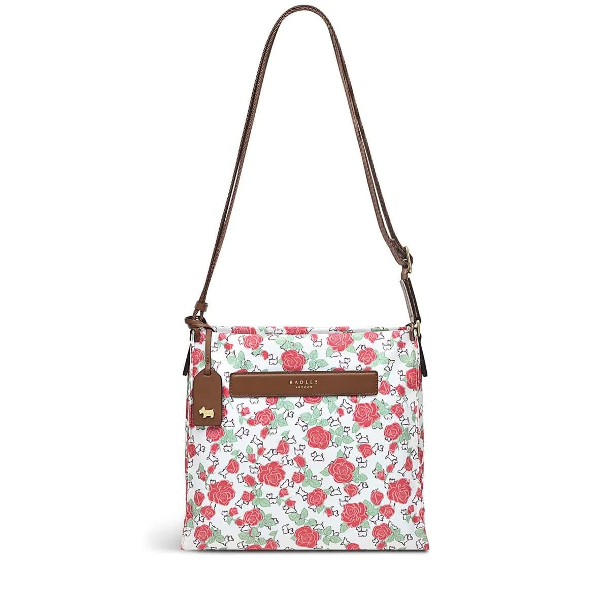 Radley Roses Responsible Medium Zip-Top Cross Body in Light Natural Cream