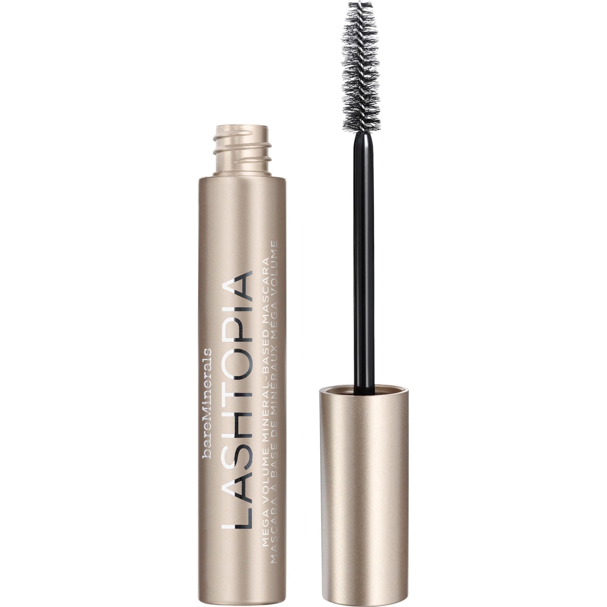 LASHTOPIA Mega Volume Mineral-Based Black Mascara - 10X More Volume, Whipped Mousse-Like Formula, Fanned-Out Fullness, Nourishes & Conditions Lashes, Clump- & Flake-Resistant, Vegan