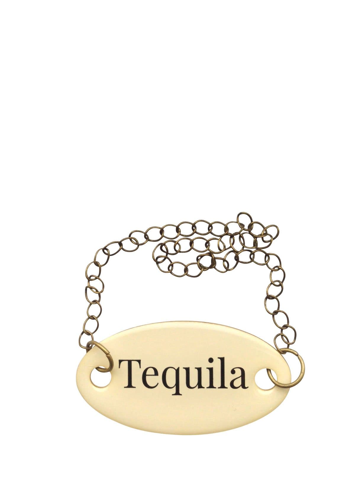 Duke Baron Vintage Brass Tag, Tequila with Chain