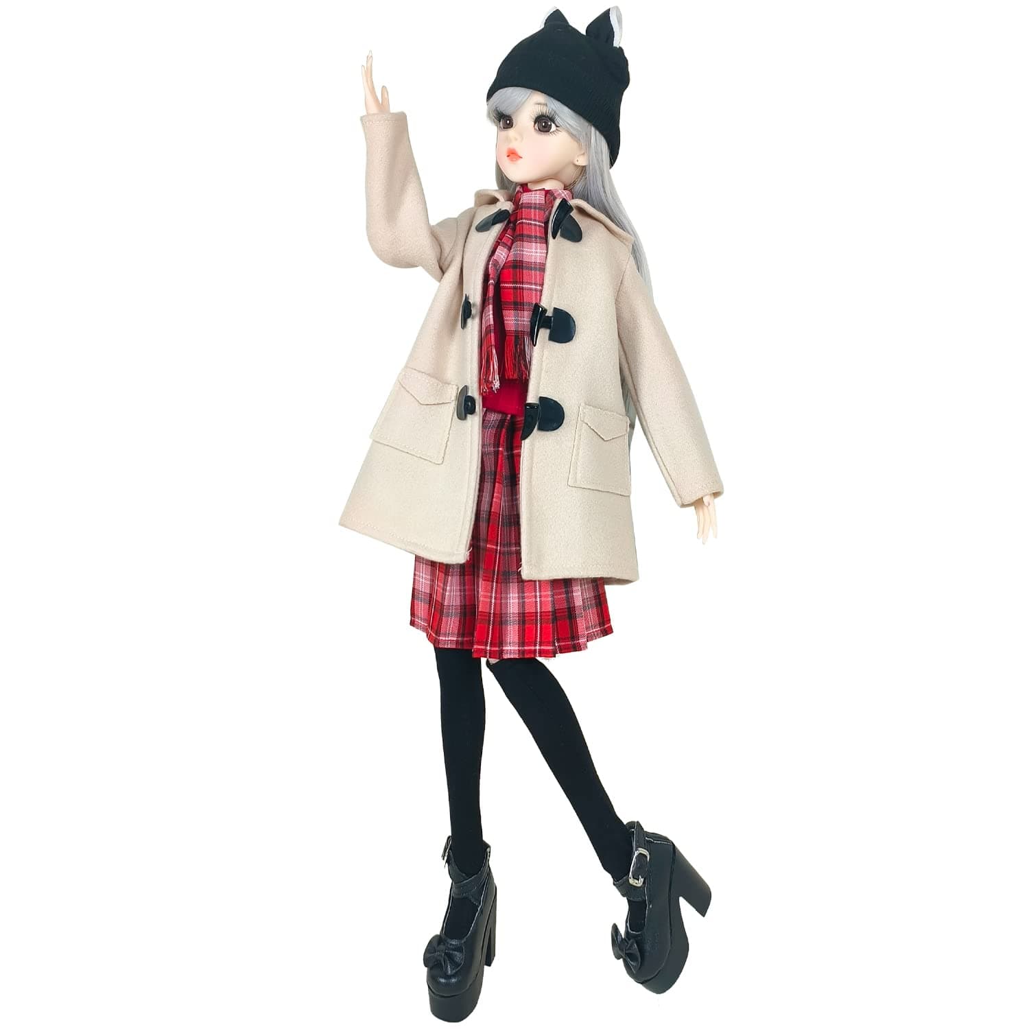 Doll 1/3 Ball Mechanical Jointed Doll with Full Set Clothes Coat Shoes Hair Socks Trouser Accessories, Height 24 Inches (Selena)