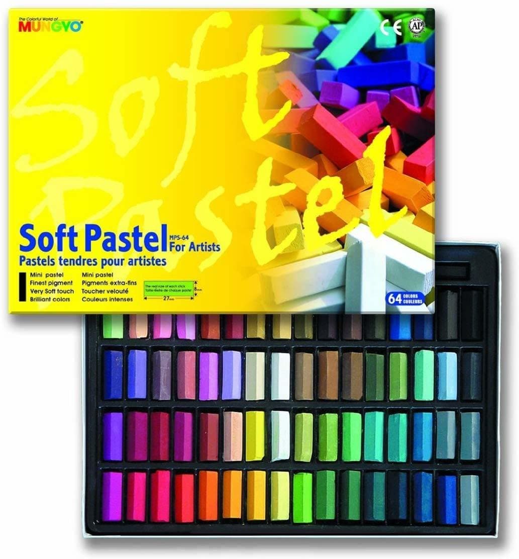 MUNGYO Soft Pastel 64 Color Set Square Chalk (US English Version)