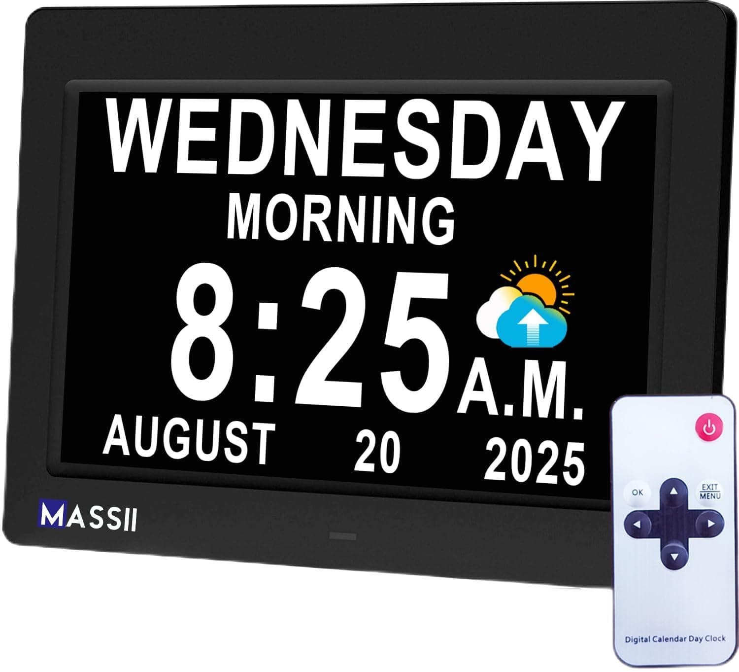 Upgraded Voice-Talking Dementia Clock with Date Time, 27 Alarms Custom Reminders, Sleep Trainer, Large Numbers, Auto DST, 10 Levels Night Dimmer, Digital Calendar Clock for Elderly, with 1.5M Adaptor