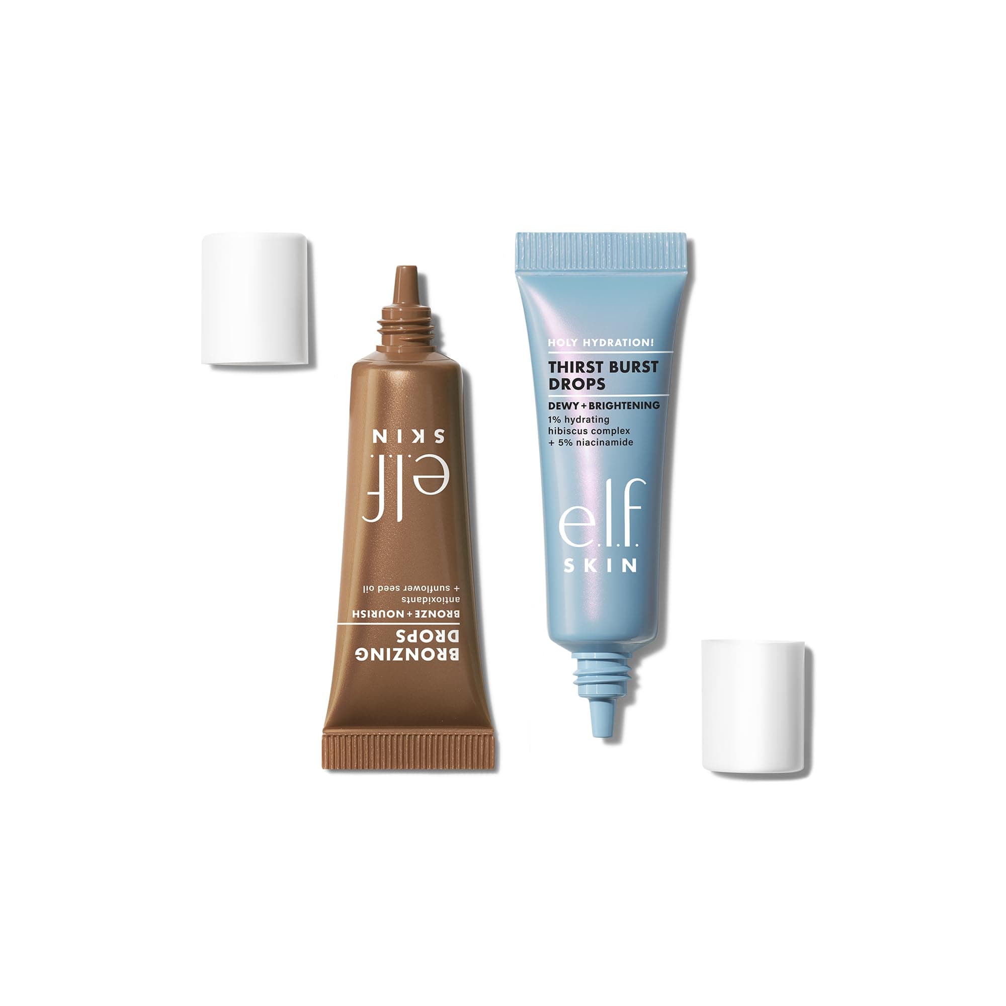 e.l.f. The Hottest Drops Duo, Holy Hydration! Thirst Burst Drops & Bronzing D...