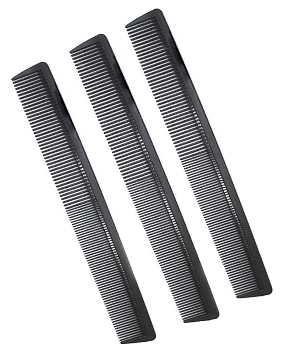 3 Pack Carbon Fiber Cutting Comb - Professional 8.15' Styling Comb for All Hair Types, Fine and Wide Tooth