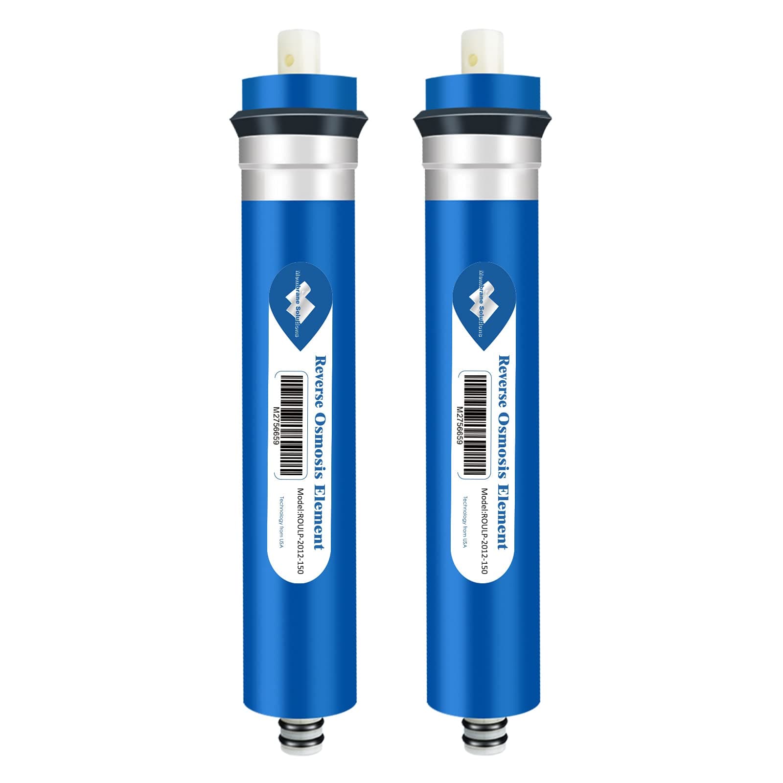Membrane Solutions 150 GPD RO Membrane, Reverse Osmosis Membrane, RO Membrane Replacement, Reverse Osmosis Filter Replacement for Under Sink Home Drinking RO Water Purifier System (2 PACK)