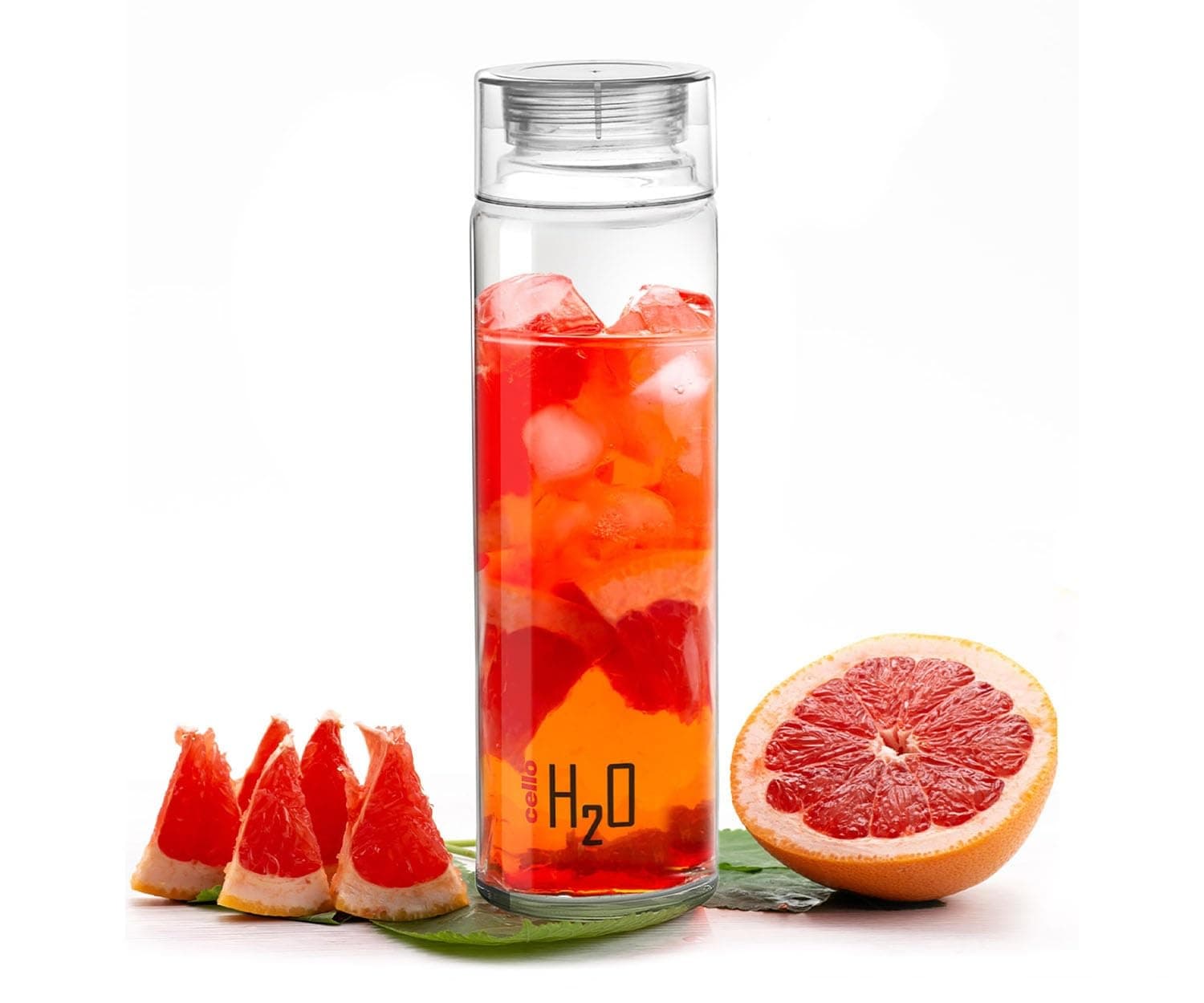 Cello H2O Glass Fridge Water Bottle with Plastic Cap, 920 Milliliters, Clear