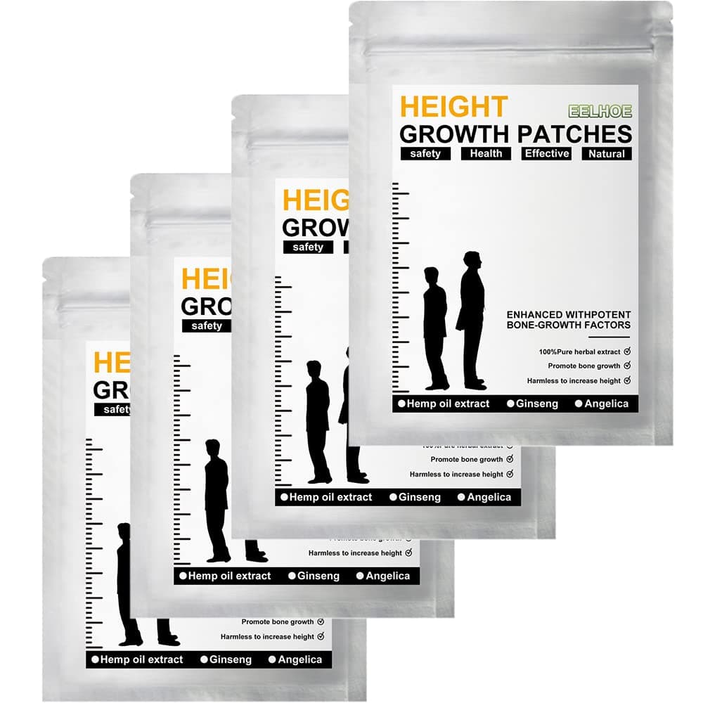 HeightenUP Height Growth Patches, Acupuncture Foot Patch, Bone Growth Stimulator, Safe & Easy to Use, Unisex-Adults (12-36 years), White, 8pcs/pack
