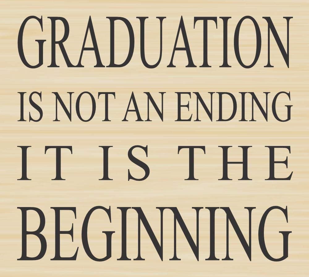 Graduation is The Beginning Greeting Rubber Stamp by DRS Designs - Made in USA