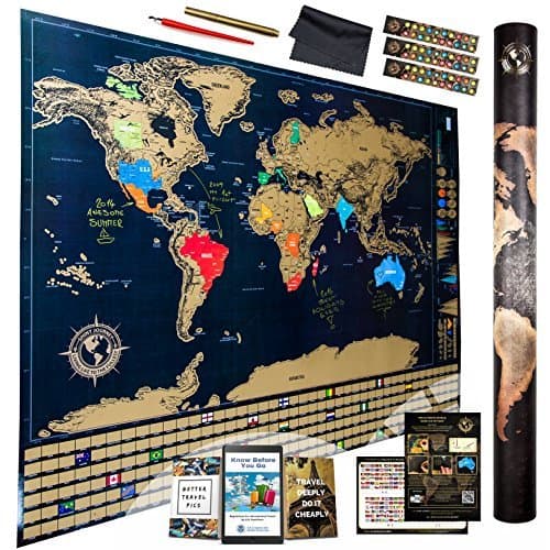 Scratch Off Map Ultimate Pack (World, USA, and Europe) | 3 Top-Quality Scratch-Off Maps with 5 Tools and 6 Ebooks | The Most Complete Travel Tracker Poster Set by Shiny Journey