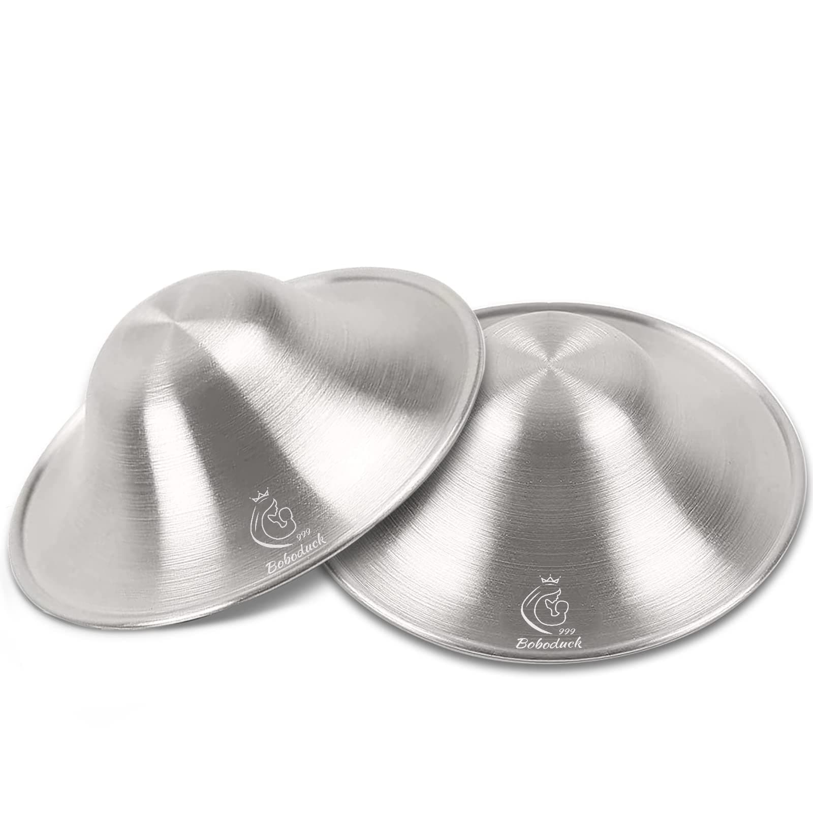 Silver Nipple Shields, 999 Silver Cups for Breastfeeding, Essentials Breast Shields for Nursing Newborns, Silver Nipple Guards and Pads (Large)