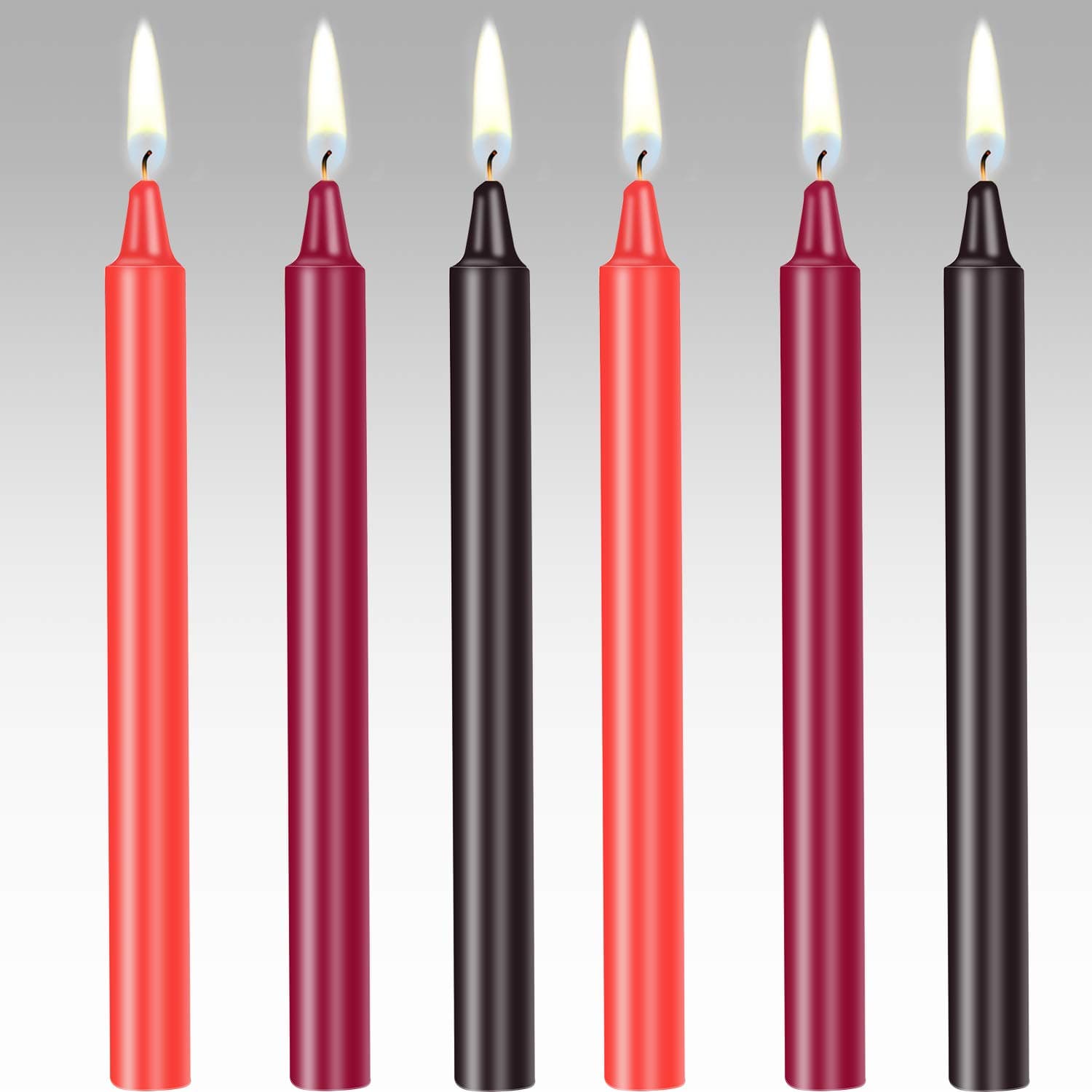 BBTO 6 Pieces Low Temperature Candles Wax Dripping Romantic Candles for Couples Lovers