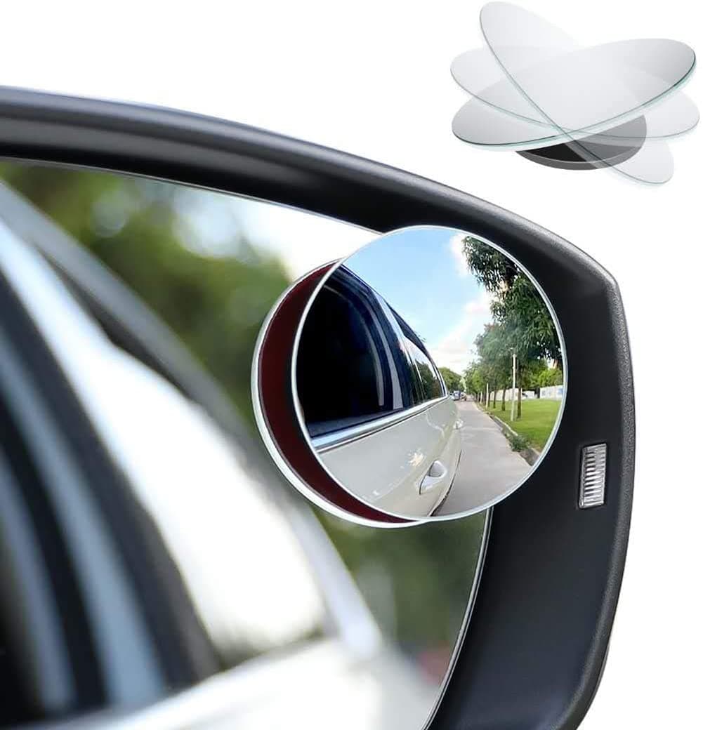 KASTWAVE 2 PCS Blind Spot Mirror, 360 Degree Adjustabe Round HD Glass, 2" Round HD Glass Convex Rear View Mirror, for any Car, Van, Suv and Trucks