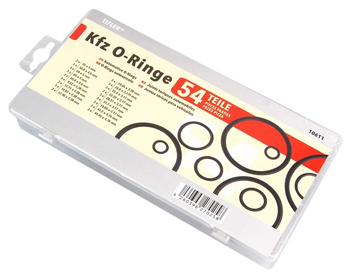 54 Assorted Motor Vehicle O-Rings, Seal Rings in Additional Sizes