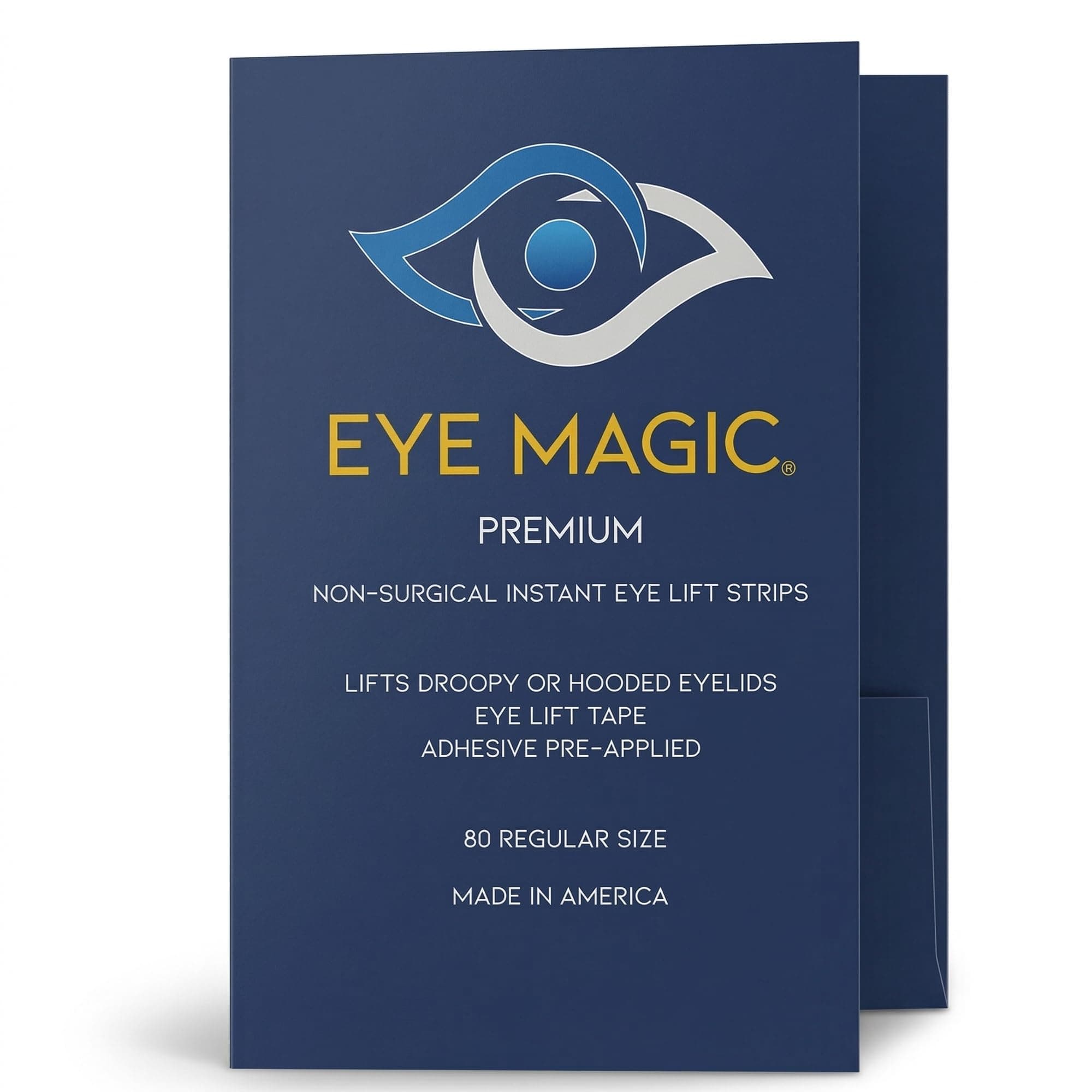 Eye Magic Premium Eye Lift Strips - Medium Size, 80 Count Refill Pack, Strips Only (no Gel), for Droopy, Sagging, or Hooded Eyelids, Hypoallergenic, Strong Hold, Made in USA