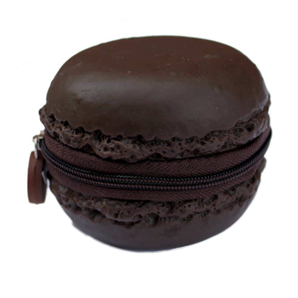 Chocolate-scented Brown Macaron (Macaroon) Cookie Coin Purse