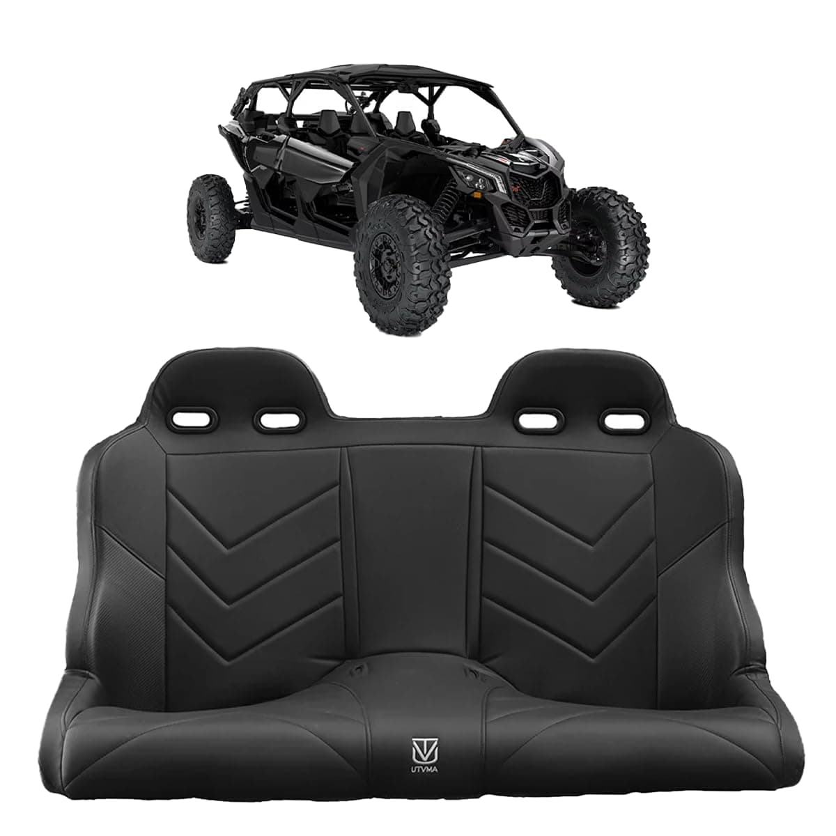 Maverick X3 MAX Rear Bench Seat with 4-Point Harness