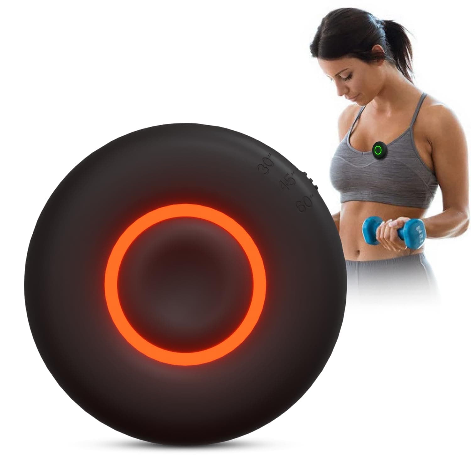 Rest Time Fitness Timer - Countdown Gym Timer and Stopwatch, Vibrating, Compact Design, Rechargeable Battery