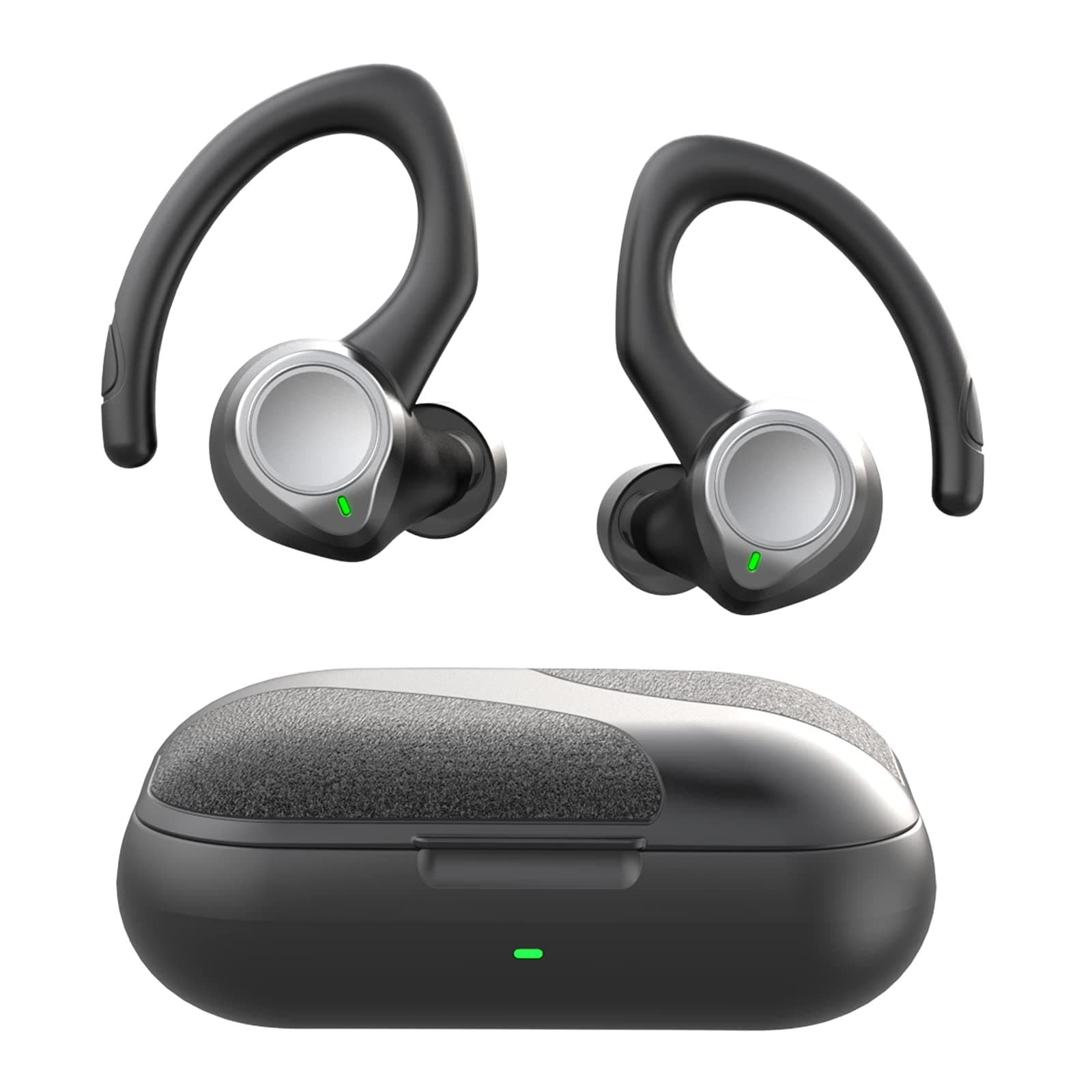 APEKX Wireless Earphone Bluetooth 5.1 Deep Bass Headphones with Microphone Over-Ear Earhook Design Headset for Sports Exercise Running Workout Black