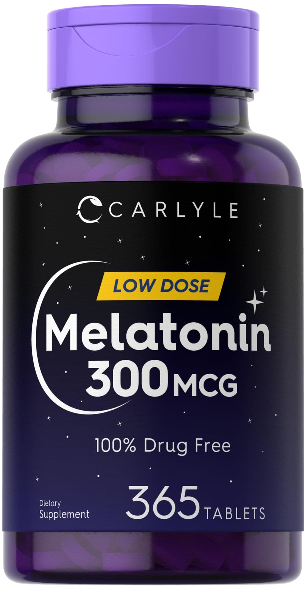 Melatonin 300 mcg | 365 Tablets | Low Dose | Vegetarian, Non-GMO, Gluten Free