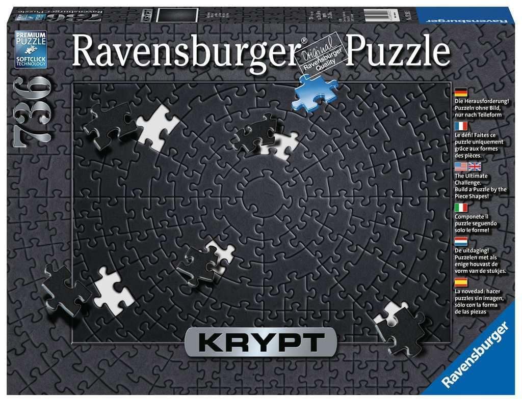 Ravensburger Krypt Black 15260 736-Piece Puzzle for Adults, Unique Softclick Pieces, Abstract Monochromatic Style, 70 x 50 cm