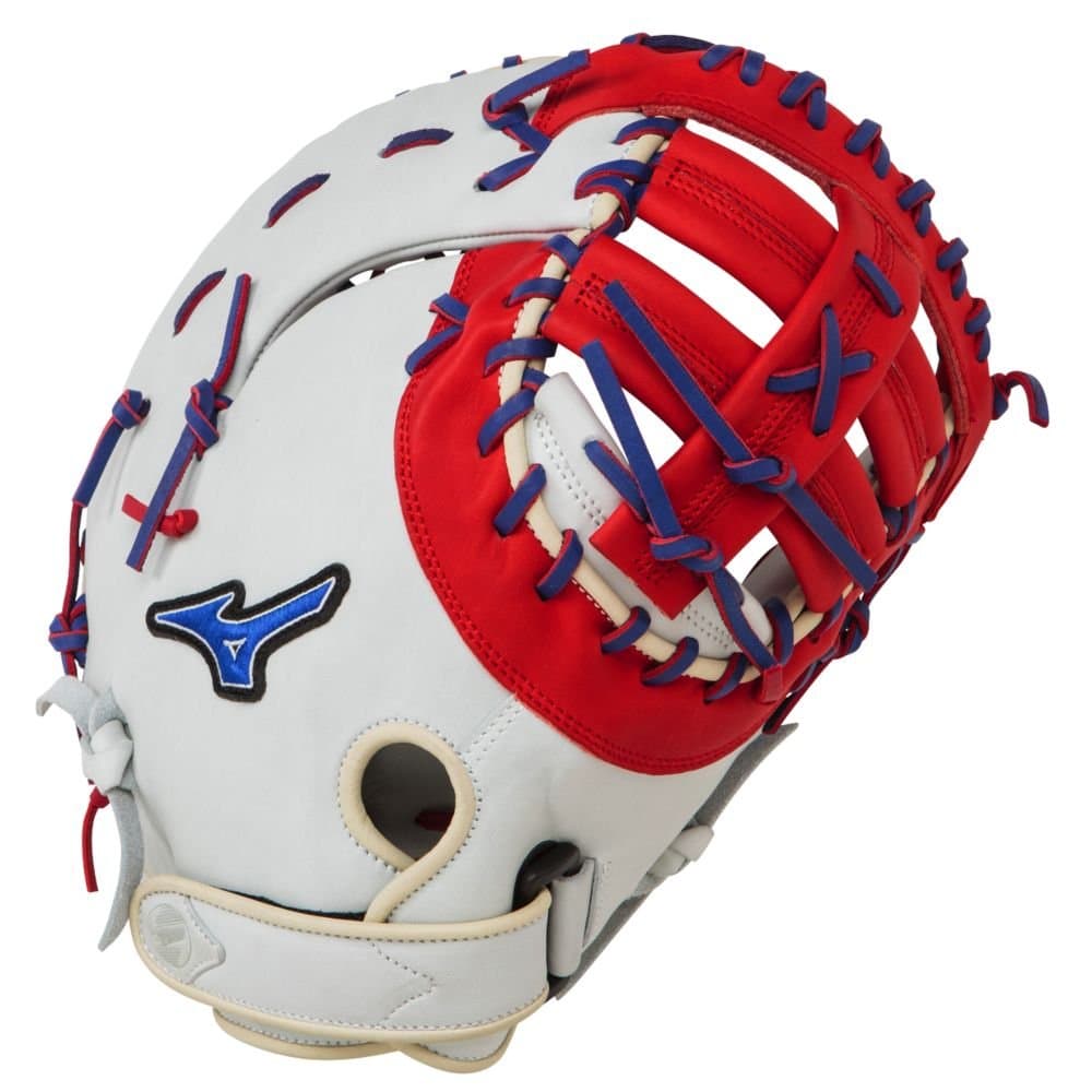 Mizuno MVP Prime SE GXF50PSE3 13" Baseball First Base Mitt - Silver , Red & Royal (Right-Handed Throw)