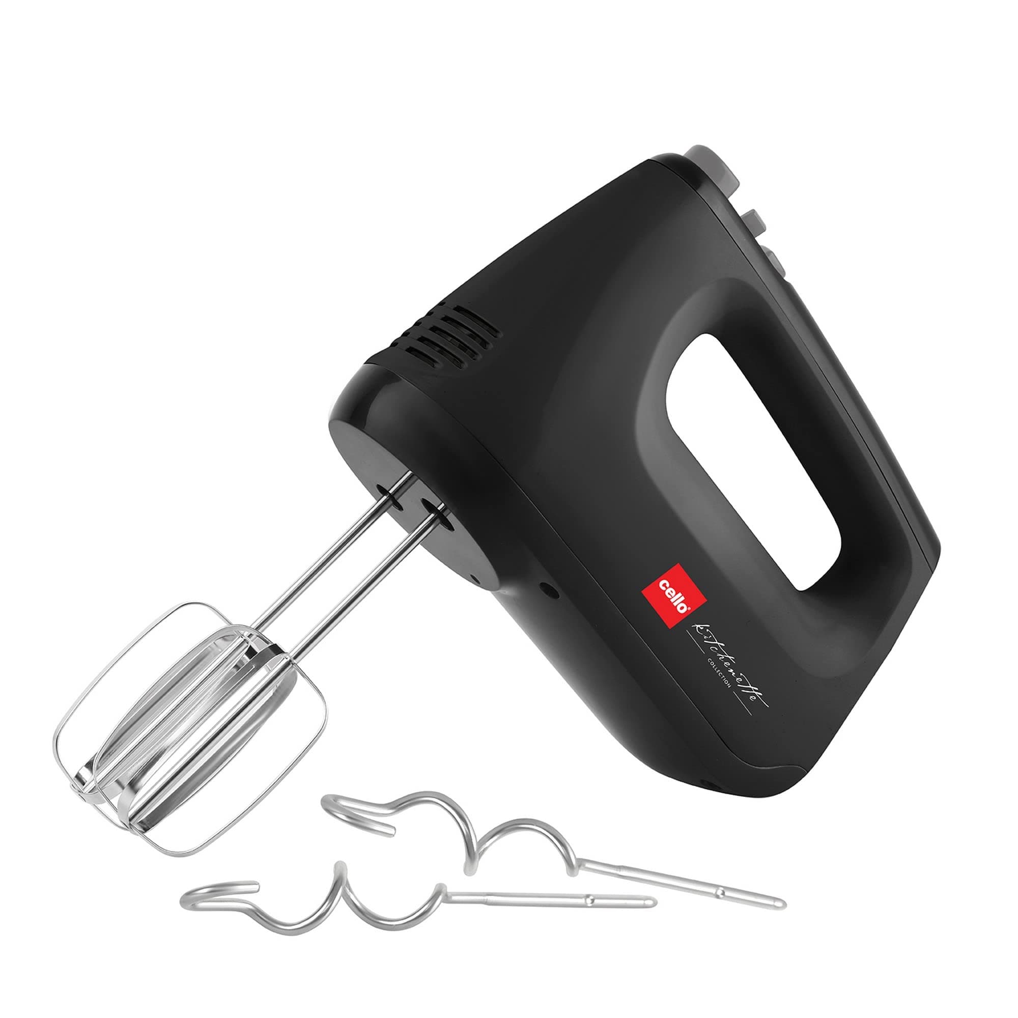 Supreme Hand Beater Mixer 400 Watts Black |Turbo Function, 6 Speed Setting, Stainless Steel Interchangeable Beaters & Dough Hook Accessories For Mixing Whisking Beating Blending, 2 Year Warranty