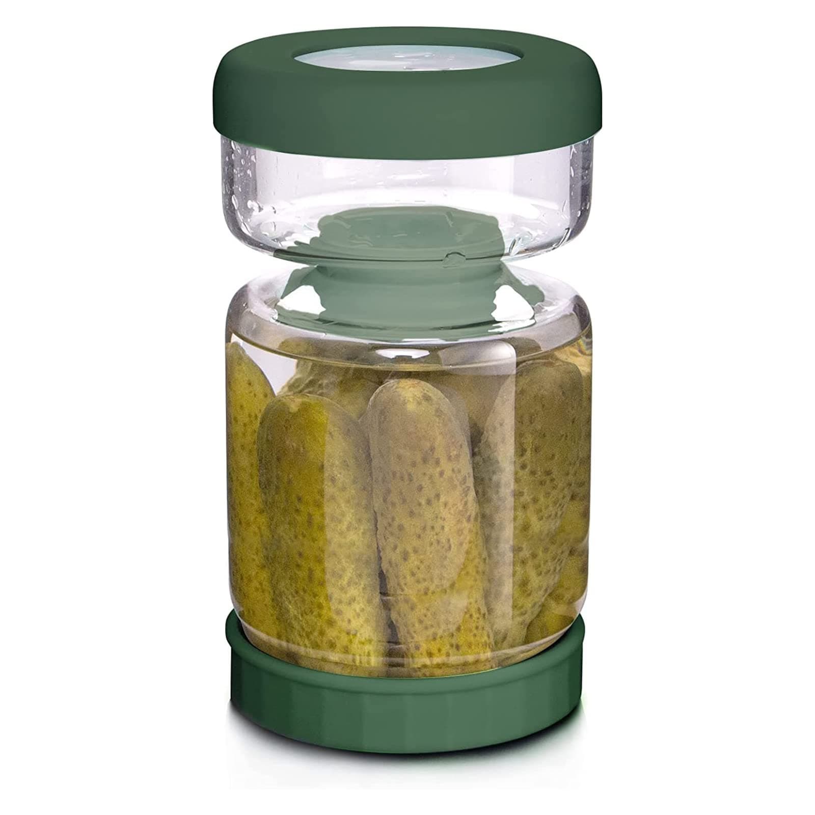 1000ML Glass Pickle Jar with Strainer Hourglass