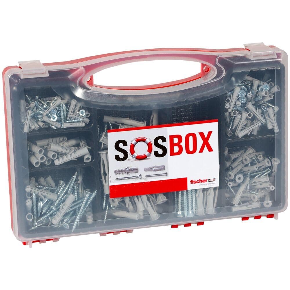 SOS BOX - FU + S Plugs + Screws Various sizes 360Pcs 533629 Fischer