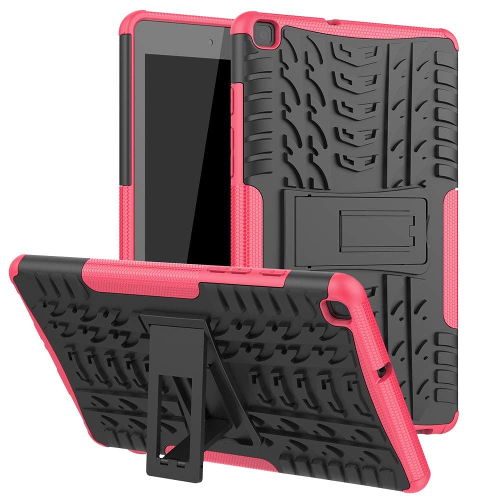 Maomi for Samsung Galaxy Tab A 8.0 inch Case 2019 Released (Without S Pen Model SM-T290/T295),Kickstand Heavy Duty Armor Defender Cover (Rosepink)