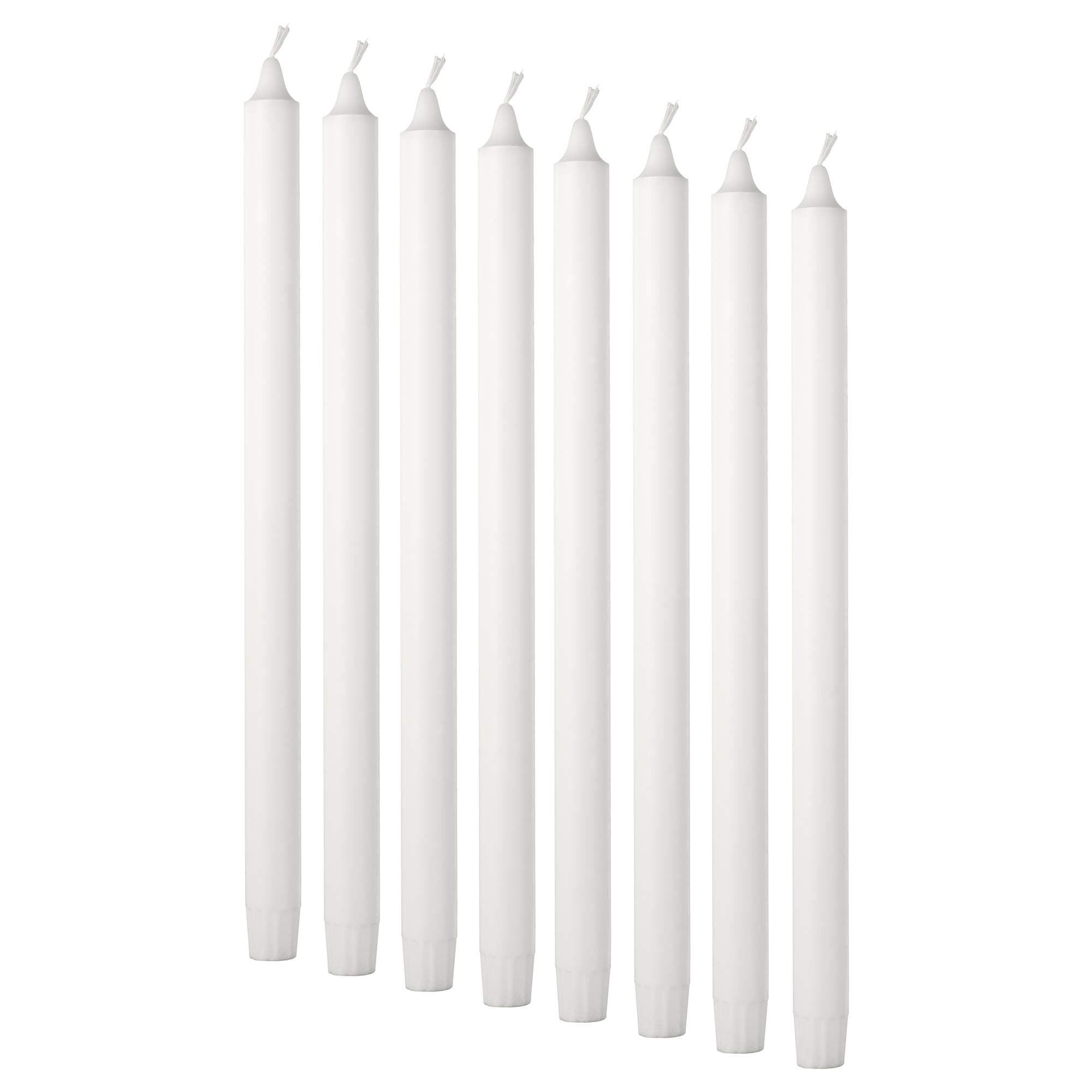 IKEA JUBLA unscented candle Set cm white 8-pack