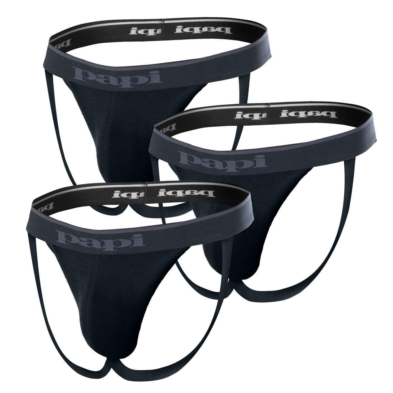 papi Men's Cotton Stretch Jock Strap 3-Pack of Underwear
