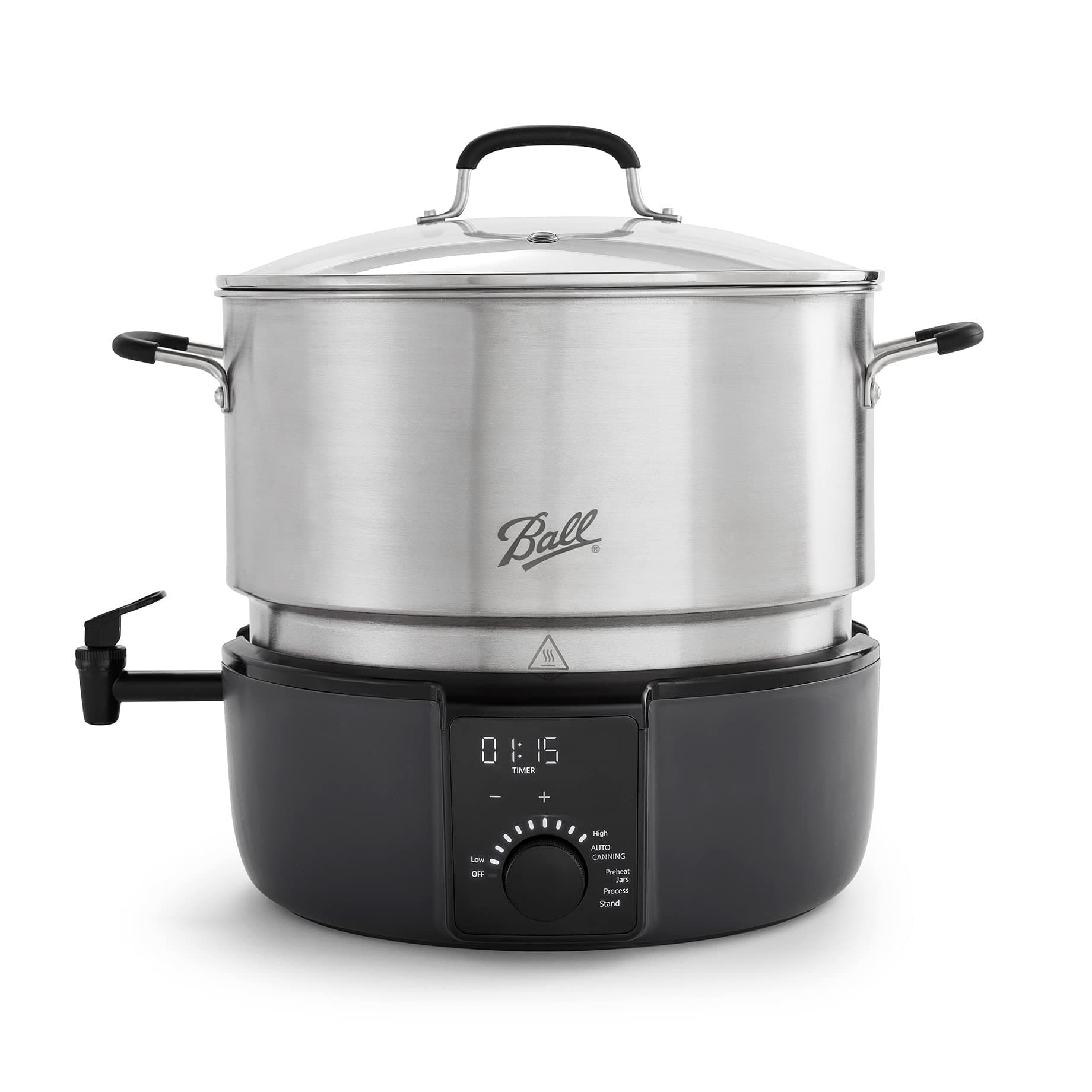 Ball EasyCanner Electric Water Bath Canner, 21-Quart Capacity, Automated Heating, Multicooker & Steamer Functionality