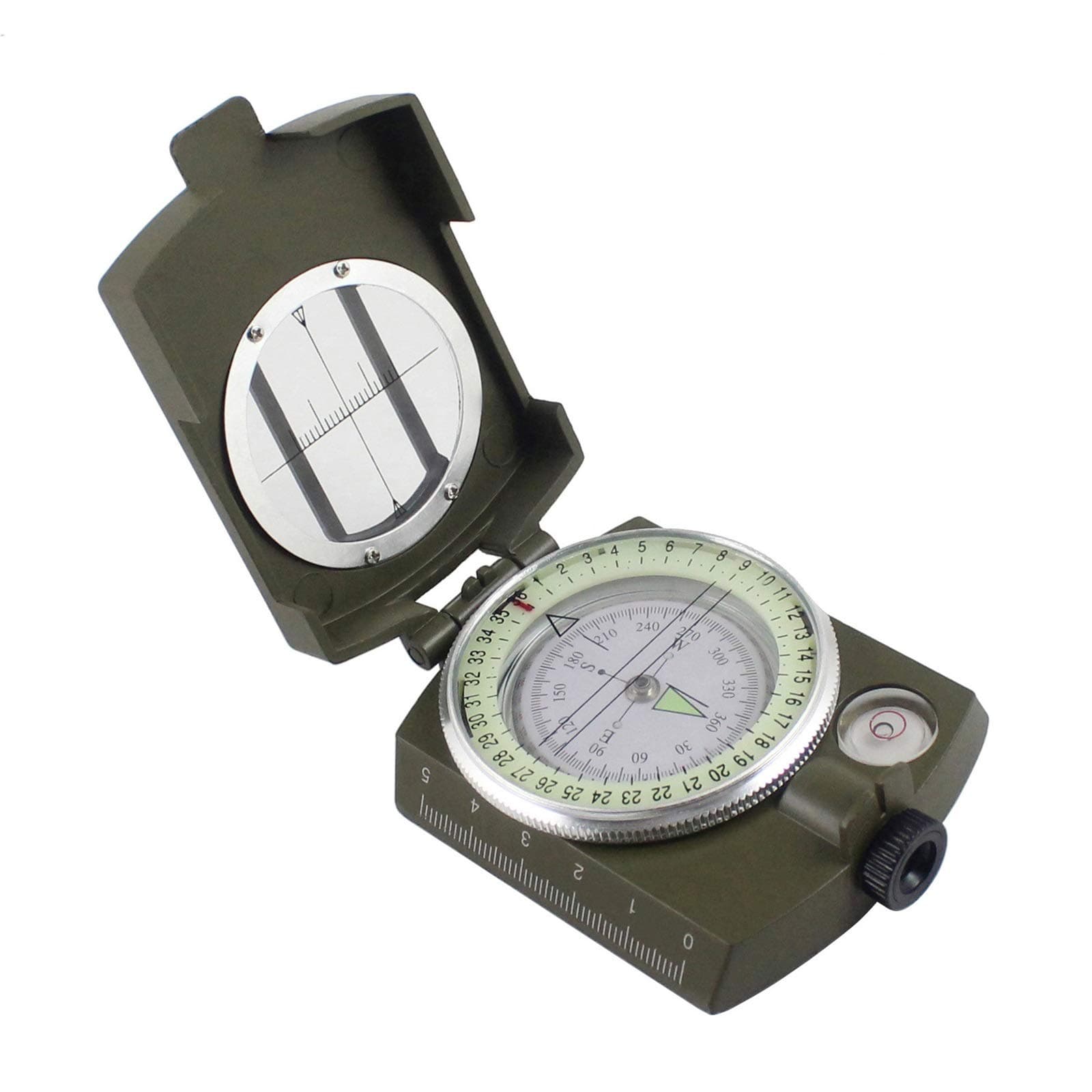 Waterproof Compass Metal Folding Outdoor Multifunction Compass with Luminous Sighting Compass Hiking Navigation Compasses