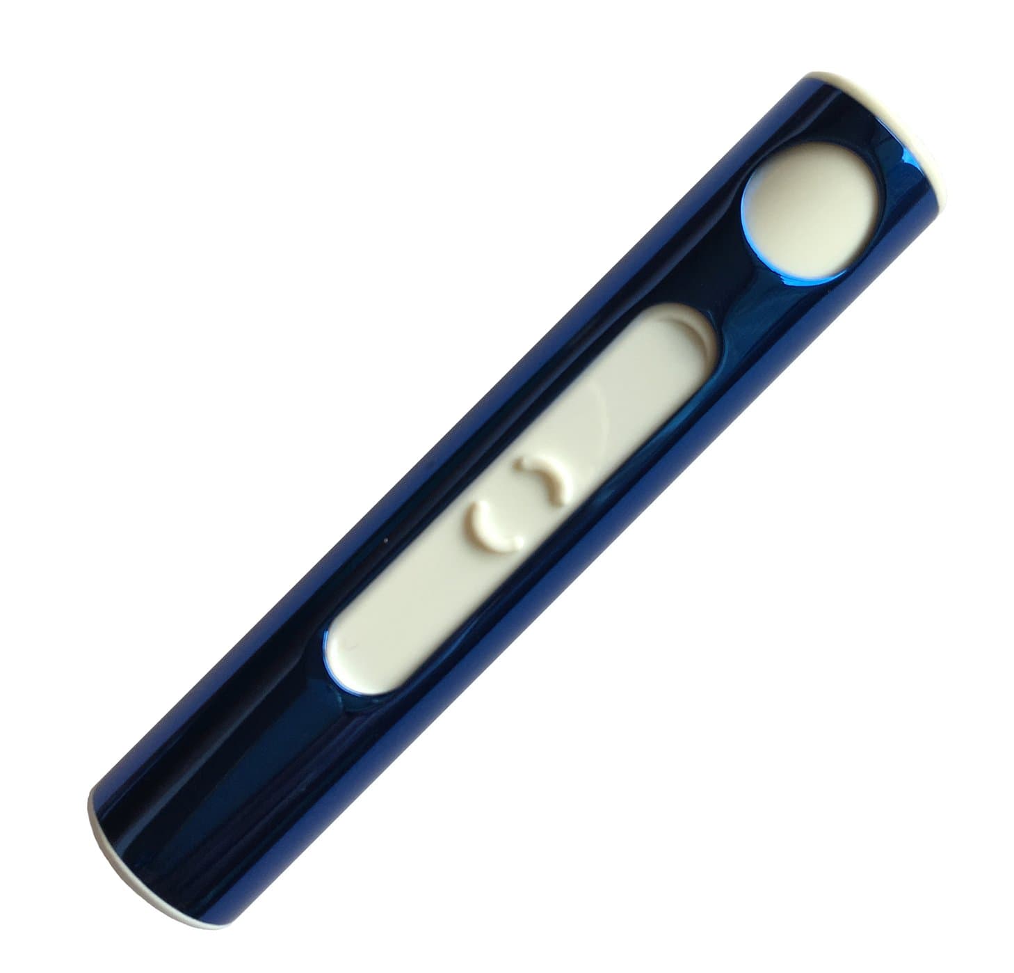 Mini Rechargeable Windproof Long Battery Life no Gas Electronic Lighter with USB Charging Cable flameless Safe Portable Slim Cigarette Lighter Set (Blue)