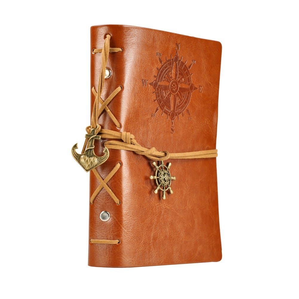 Vintage Retro Leather Cover Notebook Journal Blank String Nautical 7inches X5inches (Coffee)