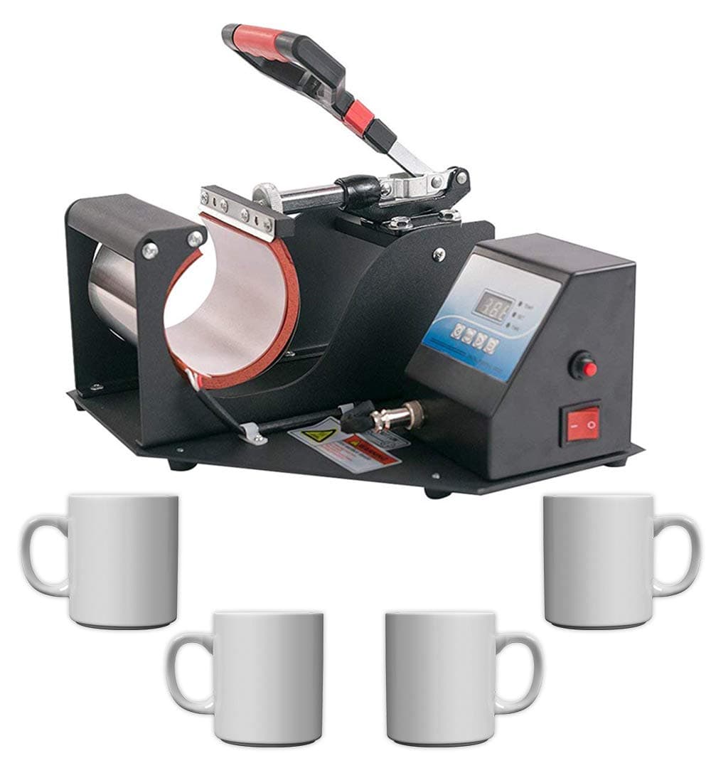 Inkly by Crazy Sutra Mug Heat Press Machine & Sublimation Mug (4pc) | Professional Digital Display Heat Transfer Printing Machine for Coffee Mug Cup Sublimation