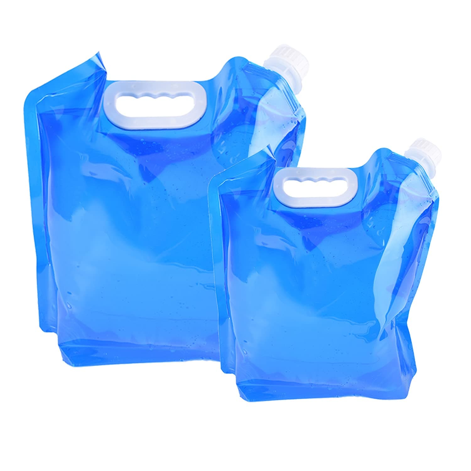 2 pack Folding Water Container, 5L+10L Outdoor Folding Water Bag Car Water Carrier Container for Sport Camping Hiking Picnic BBQ Water Resistant Gift