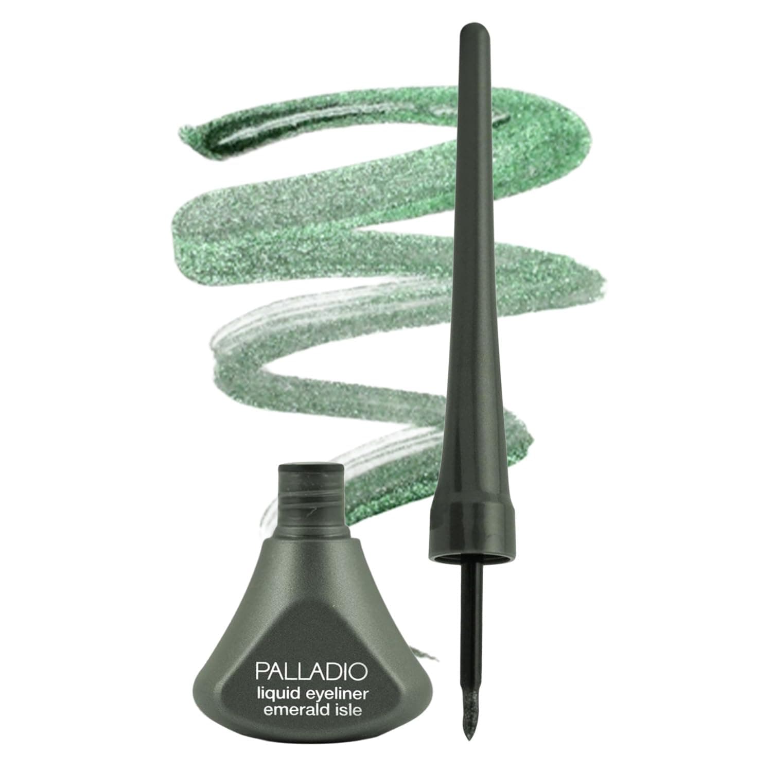 Liquid Eyeliner, Highly Pigmented and Waterproof, For Intense Eye Definition, Smear-proof Eyeliner Liquid, Includes Easy Grip Wand and Felt Tip Applicator, Emerald Isle