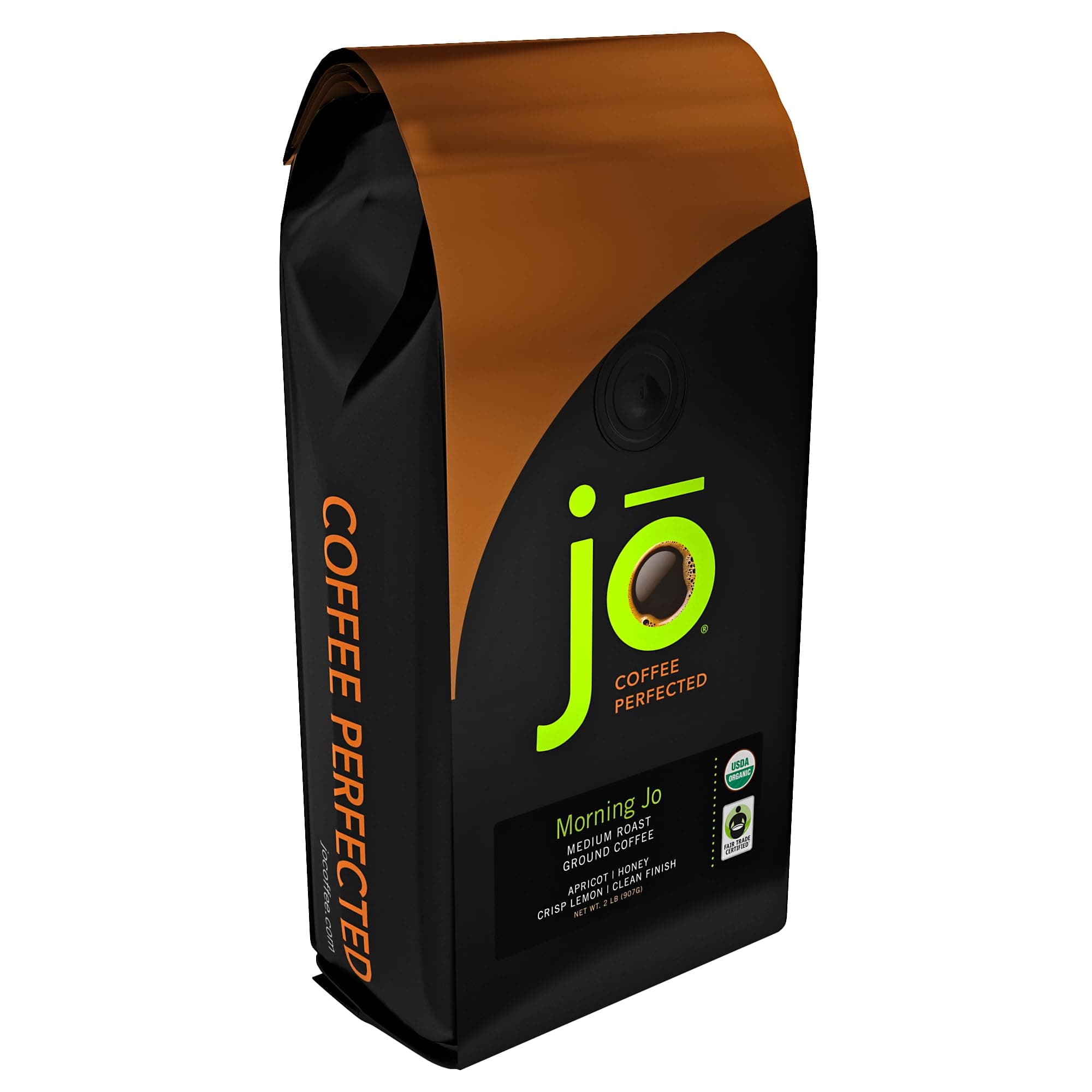 MORNING JO: 2 lb, Organic Breakfast Blend Ground Coffee, Medium Roast, Fair Trade Certified, USDA Certified Organic, NON-GMO, 100% Arabica Coffee, Gluten Free, Gourmet Specialty Coffee by Jo Coffee®