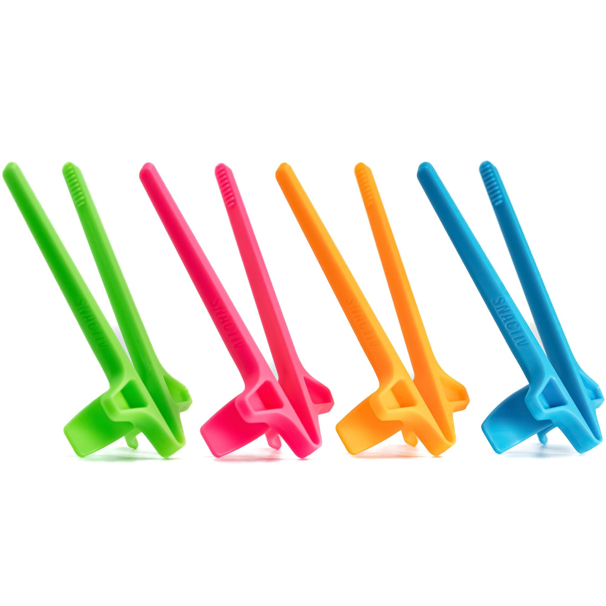 SNACTIV LITE Finger Chopsticks for Gamers - 4PC NEON Bundle - As Seen on Shark Tank! Official Gaming Snacking Tool - Enjoy Snacks & Chips Easily - Innovative Solution, SLITE-ASST-2