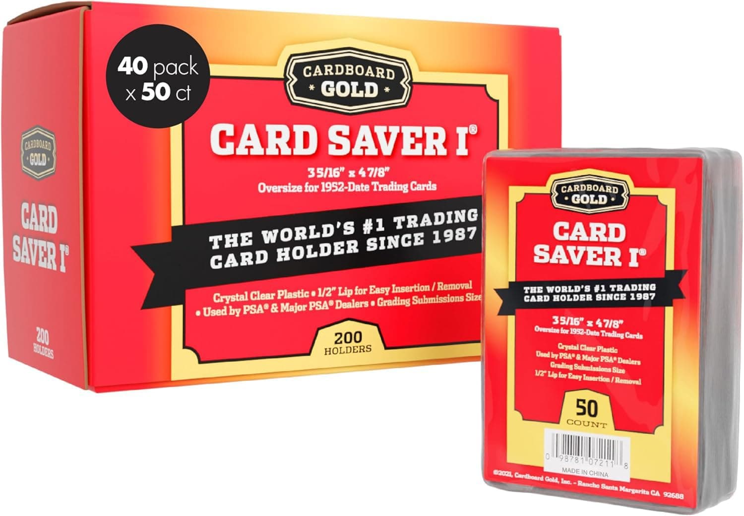 Cardboard Gold Card Saver 1-2000 Count - Semi Rigid Card Holder, Trading Card...