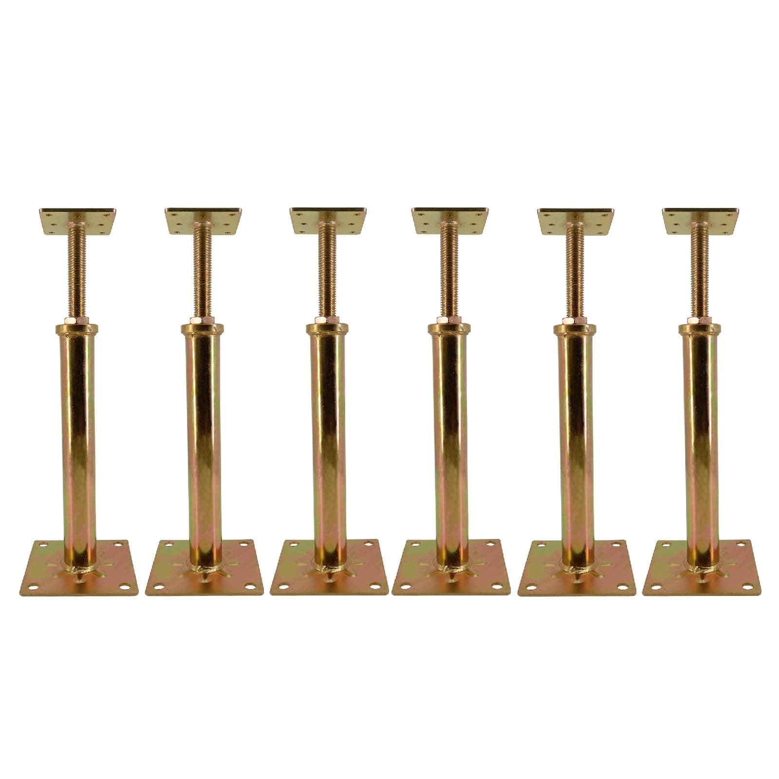 - 6 PCS House Floor Jacks Post Pole for Leveling, 11" - 16" Height Range, 6 ton Min and Max Height Capacity, Galvanized, 6 Pack