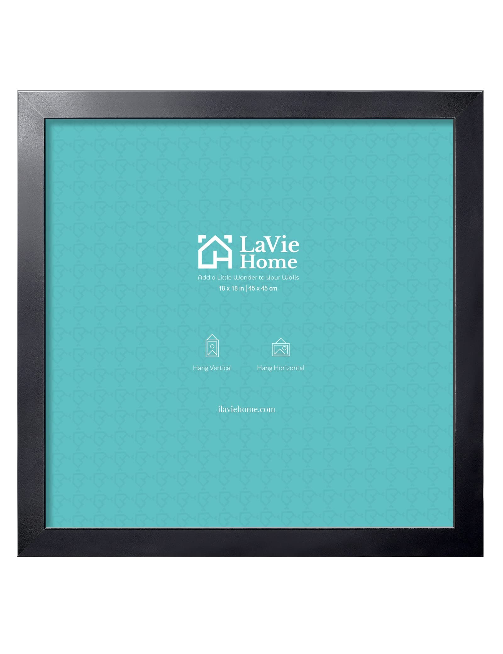 LaVie Home 18 x 18 Picture Frame, Square Poster Frame with High Definition Plexiglass, Horizontal or Vertical Wall Gallery Poster Frames Suitable for Photos, Artworks, Posters,Puzzle, Black 1pc