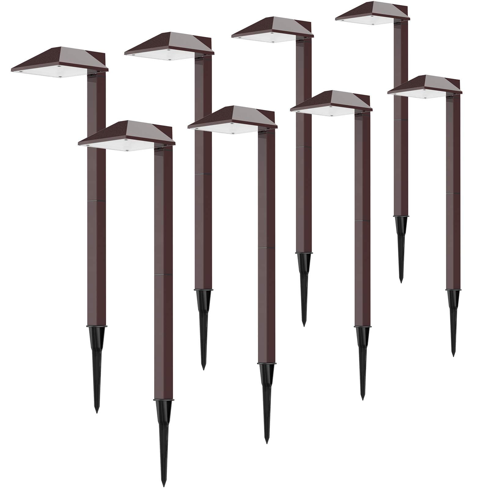 Malibu Low Voltage Pathway Lights 8PK Outdoor Landscape Lighting Kit 12V 0.6W Equinox LED Path Lights with Connectors and Stakes 22 Lumen Warm White Walkway Lights for Patio, Lawn, Garden