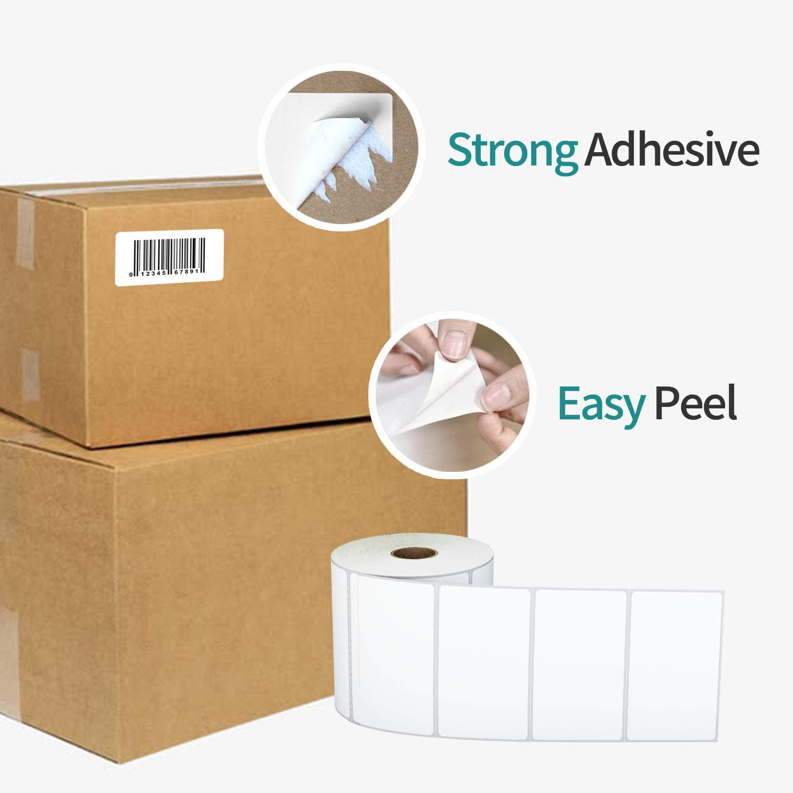 LabelChoice Direct Thermal Label 2" x 1" Compatible with Zebra Desktop Printers & Rollo Label Printer Multipurpose Labels for Shipping Address,Barcodes(12 Rolls,1300 Labels/Roll)